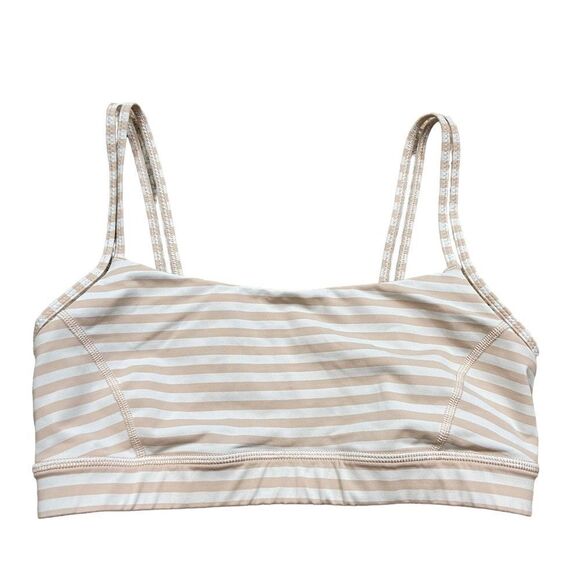 Lululemon Straight Up Bra Size 8 White and Tan Stripes - Picture 7 of 12